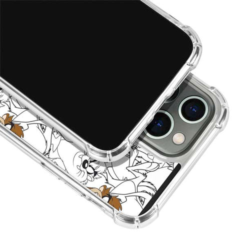 Looney Tunes Tasmanian Devil Super Sized Pattern iPhone 13 Pro Clear Case