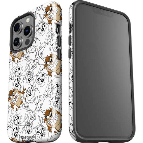 Looney Tunes Tasmanian Devil Super Sized Pattern iPhone 13 Pro Impact Case