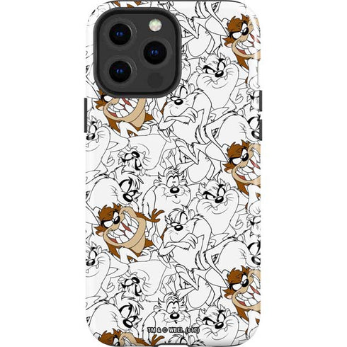Looney Tunes Tasmanian Devil Super Sized Pattern iPhone 13 Pro Max Impact Case