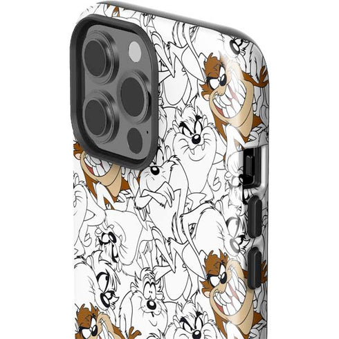 Looney Tunes Tasmanian Devil Super Sized Pattern iPhone 13 Pro Max Impact Case