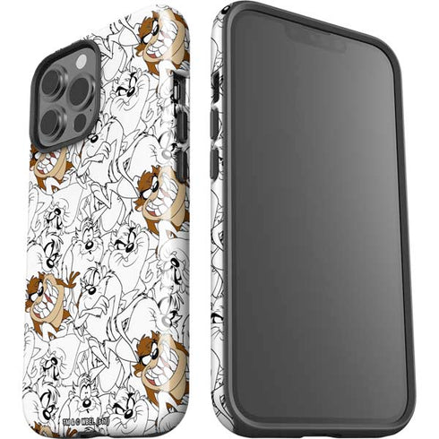 Looney Tunes Tasmanian Devil Super Sized Pattern iPhone 13 Pro Max Impact Case