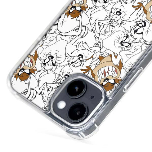 Looney Tunes Tasmanian Devil Super Sized Pattern iPhone 15 MagSafe Case