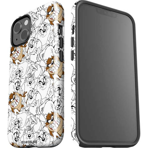 Looney Tunes Tasmanian Devil Super Sized Pattern iPhone 14 Impact Case