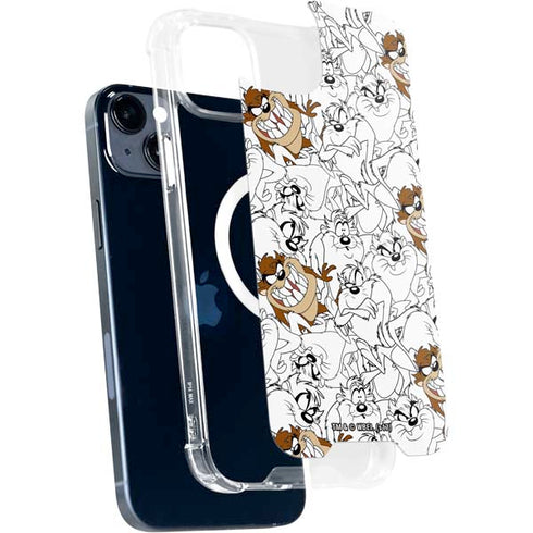 Looney Tunes Tasmanian Devil Super Sized Pattern iPhone 14 Plus MagSafe Case
