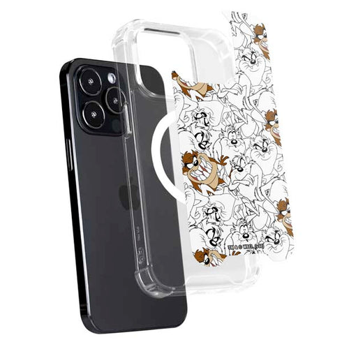 Looney Tunes Tasmanian Devil Super Sized Pattern iPhone 14 Pro Max MagSafe Case