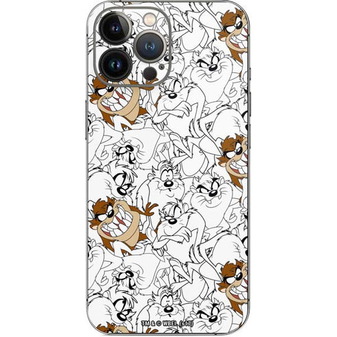 Looney Tunes Tasmanian Devil Super Sized Pattern iPhone 14 Pro Max Skin