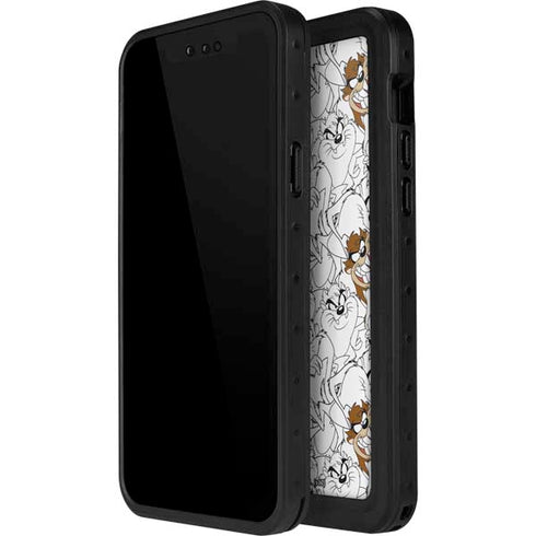Looney Tunes Tasmanian Devil Super Sized Pattern iPhone 14 Pro Max Waterproof Case