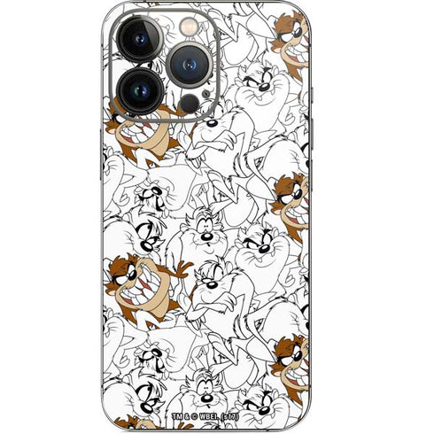 Looney Tunes Tasmanian Devil Super Sized Pattern iPhone 14 Pro Skin