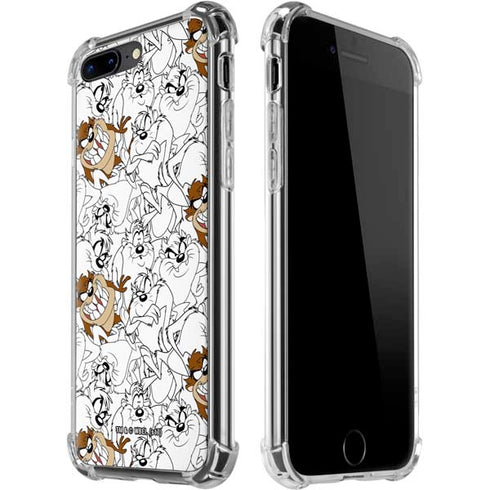 Looney Tunes Tasmanian Devil Super Sized Pattern iPhone 7/8 Plus Clear Case