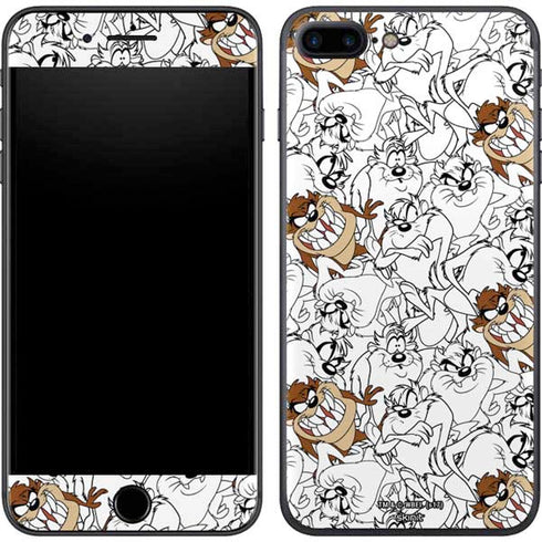 Looney Tunes Tasmanian Devil Super Sized Pattern iPhone 8 Plus Skin