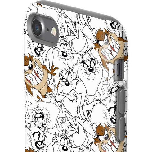 Looney Tunes Tasmanian Devil Super Sized Pattern iPhone SE (2nd & 3rd Gen) Pro Case