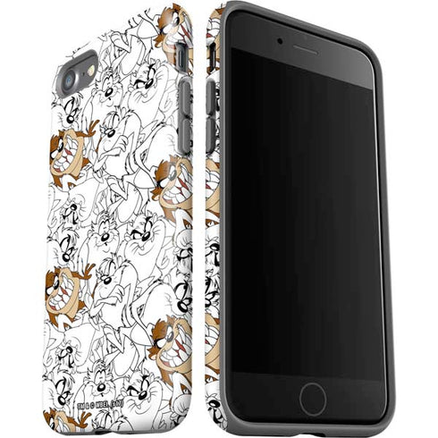 Looney Tunes Tasmanian Devil Super Sized Pattern iPhone SE (2nd & 3rd Gen) Pro Case