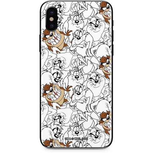 Looney Tunes Tasmanian Devil Super Sized Pattern iPhone X Skin
