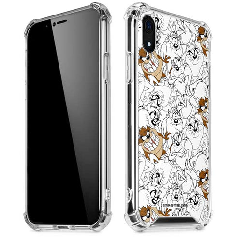 Looney Tunes Tasmanian Devil Super Sized Pattern iPhone XR Clear Case