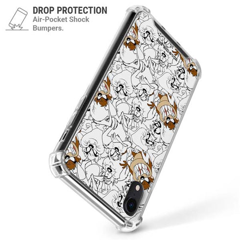 Looney Tunes Tasmanian Devil Super Sized Pattern iPhone XR Clear Case