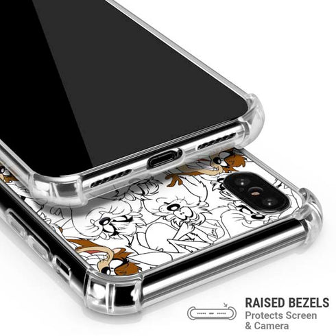 Looney Tunes Tasmanian Devil Super Sized Pattern iPhone XS Max Clear Case