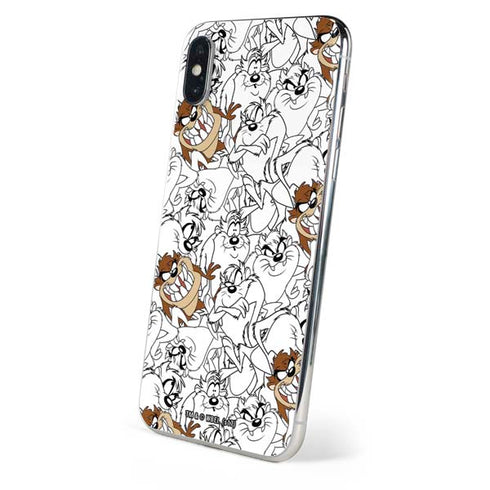Looney Tunes Tasmanian Devil Super Sized Pattern iPhone XS Skin