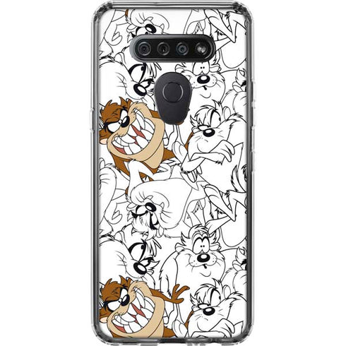 Looney Tunes Tasmanian Devil Super Sized Pattern LG K51/Q51 Clear Case