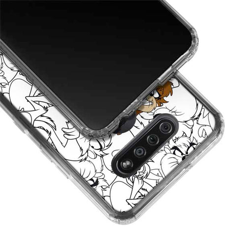 Looney Tunes Tasmanian Devil Super Sized Pattern LG K51/Q51 Clear Case