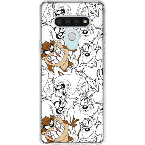 Looney Tunes Tasmanian Devil Super Sized Pattern LG Stylo 6 Clear Case