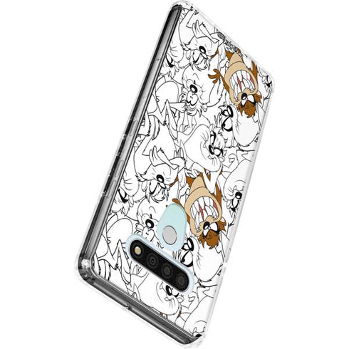 Looney Tunes Tasmanian Devil Super Sized Pattern LG Stylo 6 Clear Case