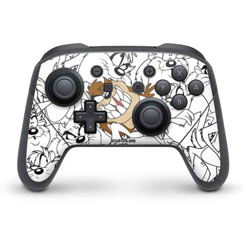 Looney Tunes Tasmanian Devil Super Sized Pattern Nintendo Switch Pro Controller Skin