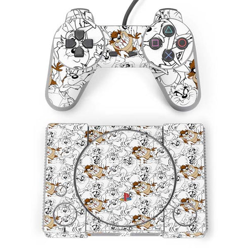 Looney Tunes Tasmanian Devil Super Sized Pattern PlayStation Classic Bundle Skin