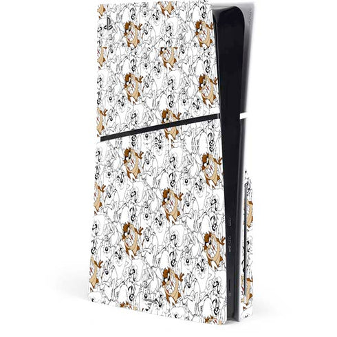 Looney Tunes Tasmanian Devil Super Sized Pattern PS5 Slim Disk Console Skin