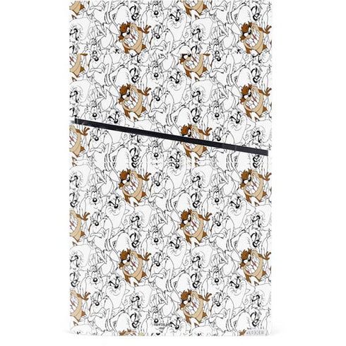 Looney Tunes Tasmanian Devil Super Sized Pattern PS5 Slim Digital Edition Bundle Skin