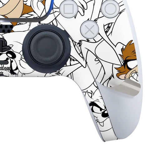 Looney Tunes Tasmanian Devil Super Sized Pattern PS5 Slim Digital Edition Bundle Skin