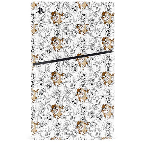 Looney Tunes Tasmanian Devil Super Sized Pattern PS5 Slim Digital Edition Console Skin