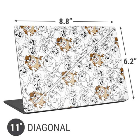 Looney Tunes Tasmanian Devil Super Sized Pattern Universal Laptop 11in (8.8 x 6.2in) Skin