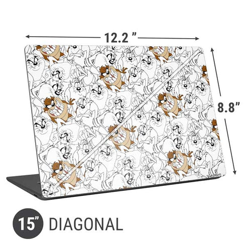 Looney Tunes Tasmanian Devil Super Sized Pattern Universal Laptop 15in (12.2 x 8.8in) Skin
