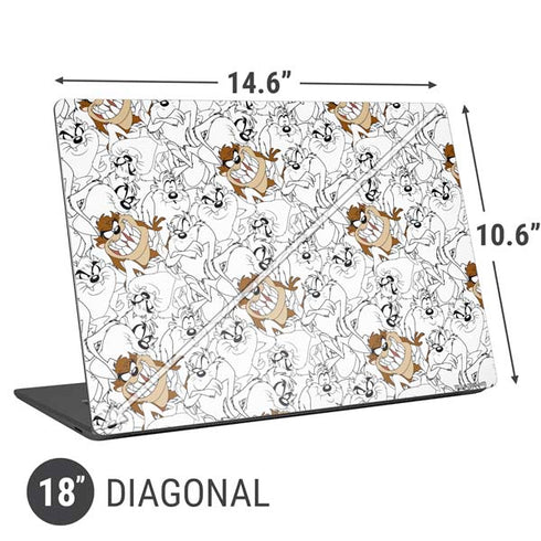 Looney Tunes Tasmanian Devil Super Sized Pattern Universal Laptop 18in (14.6 x 10.6in) Skin