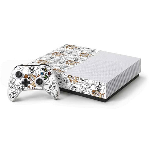 Looney Tunes Tasmanian Devil Super Sized Pattern Xbox One S All-Digital Edition Bundle Skin