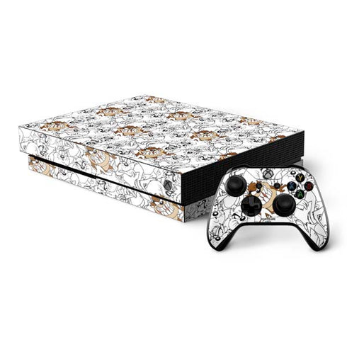 Looney Tunes Tasmanian Devil Super Sized Pattern Xbox One X Bundle Skin