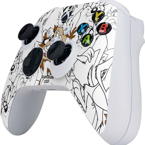 Looney Tunes Tasmanian Devil Super Sized Pattern Xbox Series S Controller Skin