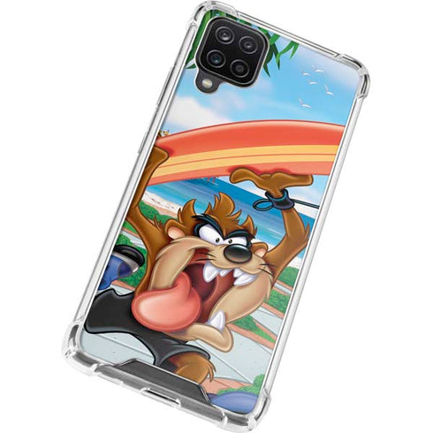Looney Tunes Tasmanian Devil Surfboard Galaxy A12 Clear Case