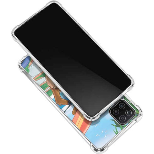 Looney Tunes Tasmanian Devil Surfboard Galaxy A12 Clear Case