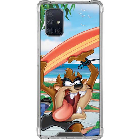 Looney Tunes Tasmanian Devil Surfboard Galaxy A71 5G Clear Case