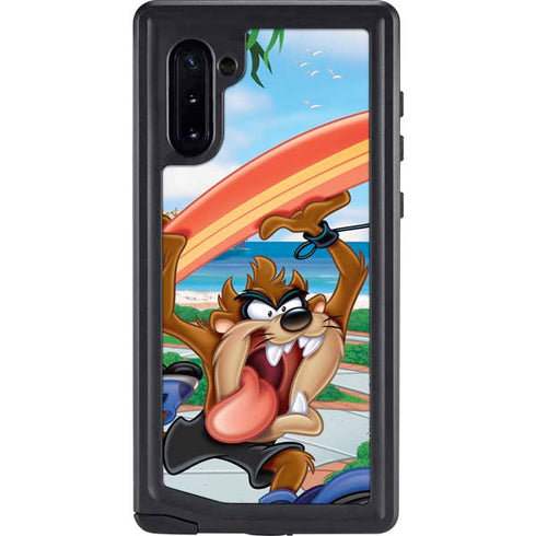 Looney Tunes Tasmanian Devil Surfboard Galaxy Note 10 Waterproof Case