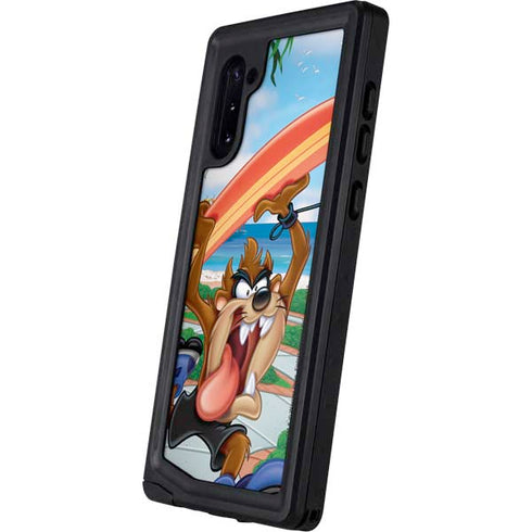 Looney Tunes Tasmanian Devil Surfboard Galaxy Note 10 Waterproof Case