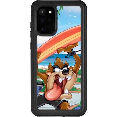 Looney Tunes Tasmanian Devil Surfboard Galaxy S20 Plus Waterproof Case