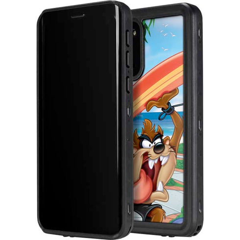 Looney Tunes Tasmanian Devil Surfboard Galaxy S20 Plus Waterproof Case