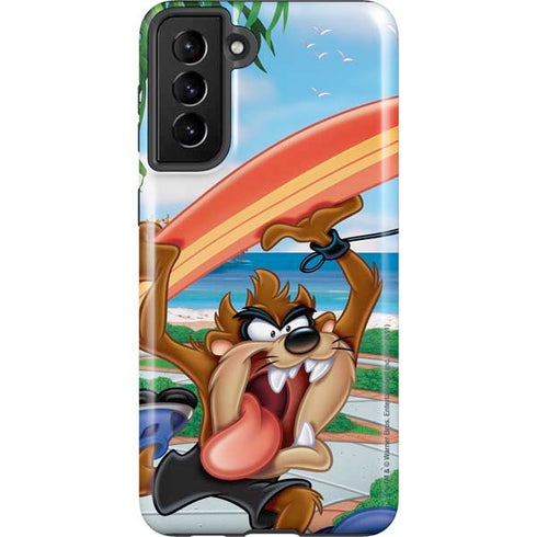 Looney Tunes Tasmanian Devil Surfboard Galaxy S21 FE Pro Case