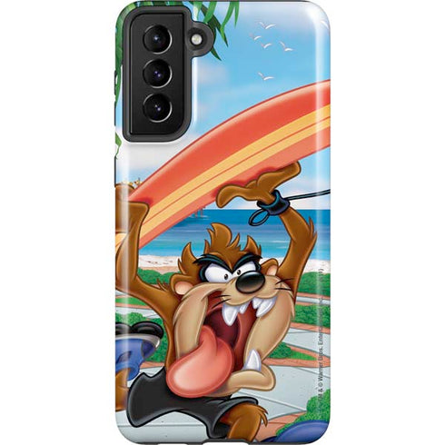Looney Tunes Tasmanian Devil Surfboard Galaxy S21 Plus 5G Pro Case