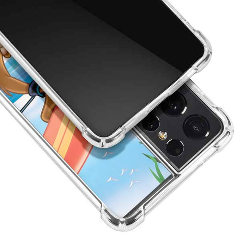 Looney Tunes Tasmanian Devil Surfboard Galaxy S21 Ultra 5G Clear Case
