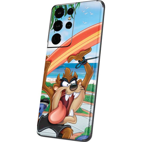 Looney Tunes Tasmanian Devil Surfboard Galaxy S21 Ultra 5G Skin