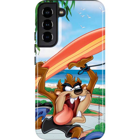Looney Tunes Tasmanian Devil Surfboard Galaxy S22 Plus Pro Case