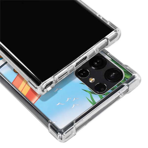 Looney Tunes Tasmanian Devil Surfboard Galaxy S22 Ultra Clear Case